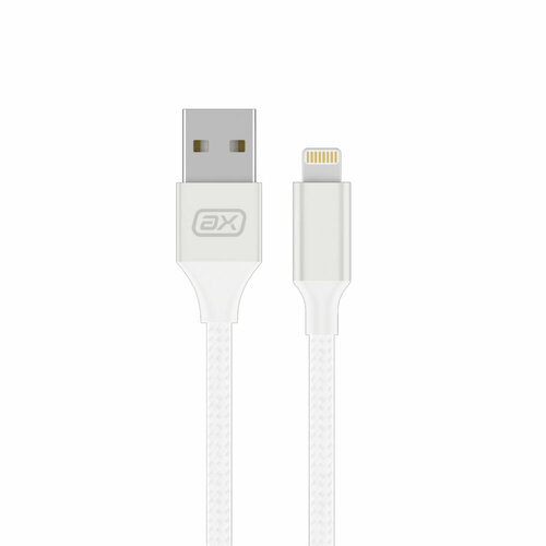 Кабель для зарядки смартфона USB-A - Lightning 2A 1 м белый нейлон ахха 7263 299₽