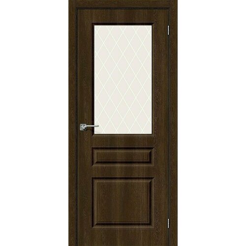 Дверь Скинни-15 / Цвет Dark Barnwood / Стекло White Сrystal / Двери Браво скинни 13 dark barnwood white сrystal дверь межкомнатная браво