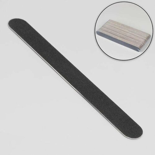 Пилка-наждак - Классика, на деревянной основе, абразивность 240, длина 18 см, цвет чёрный, 50 шт.
