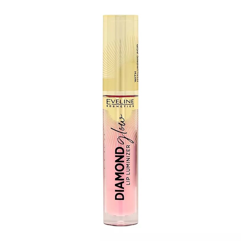 Блеск для губ 'EVELINE' DIAMOND GLOW с гиалуроновой кислотой, тон 02 strawberry mouse
