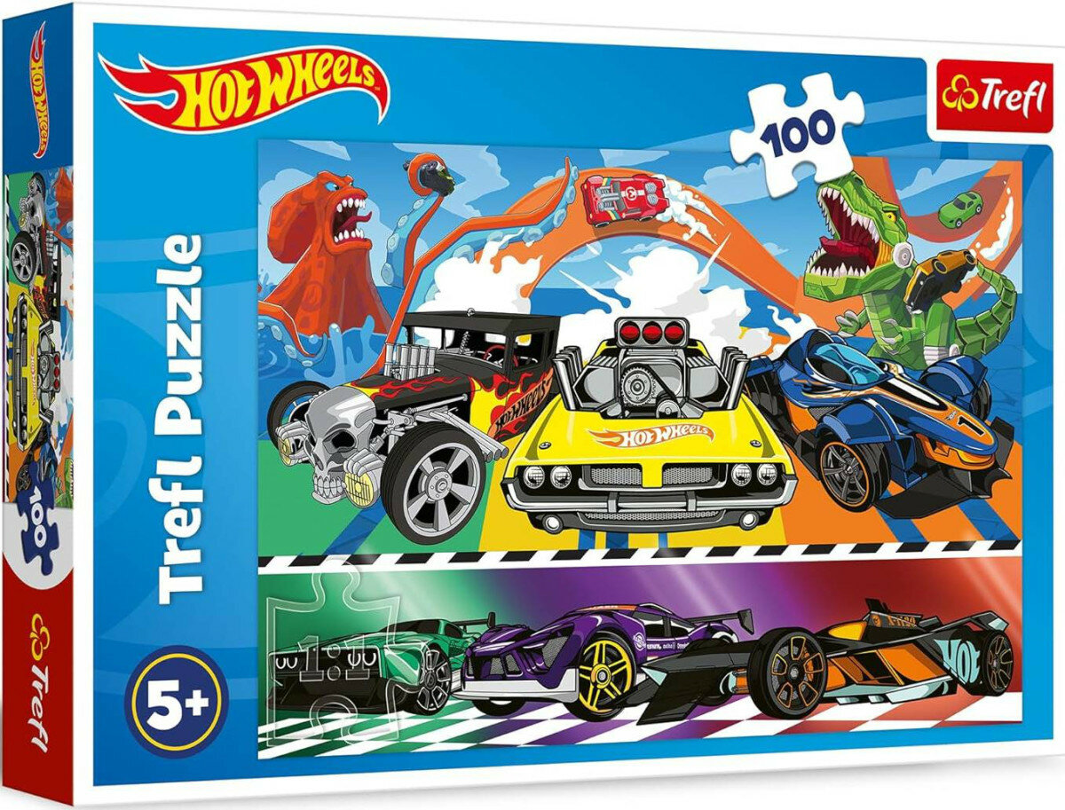 Пазл для детей Trefl 100 деталей: Автомобили Hot Wheels