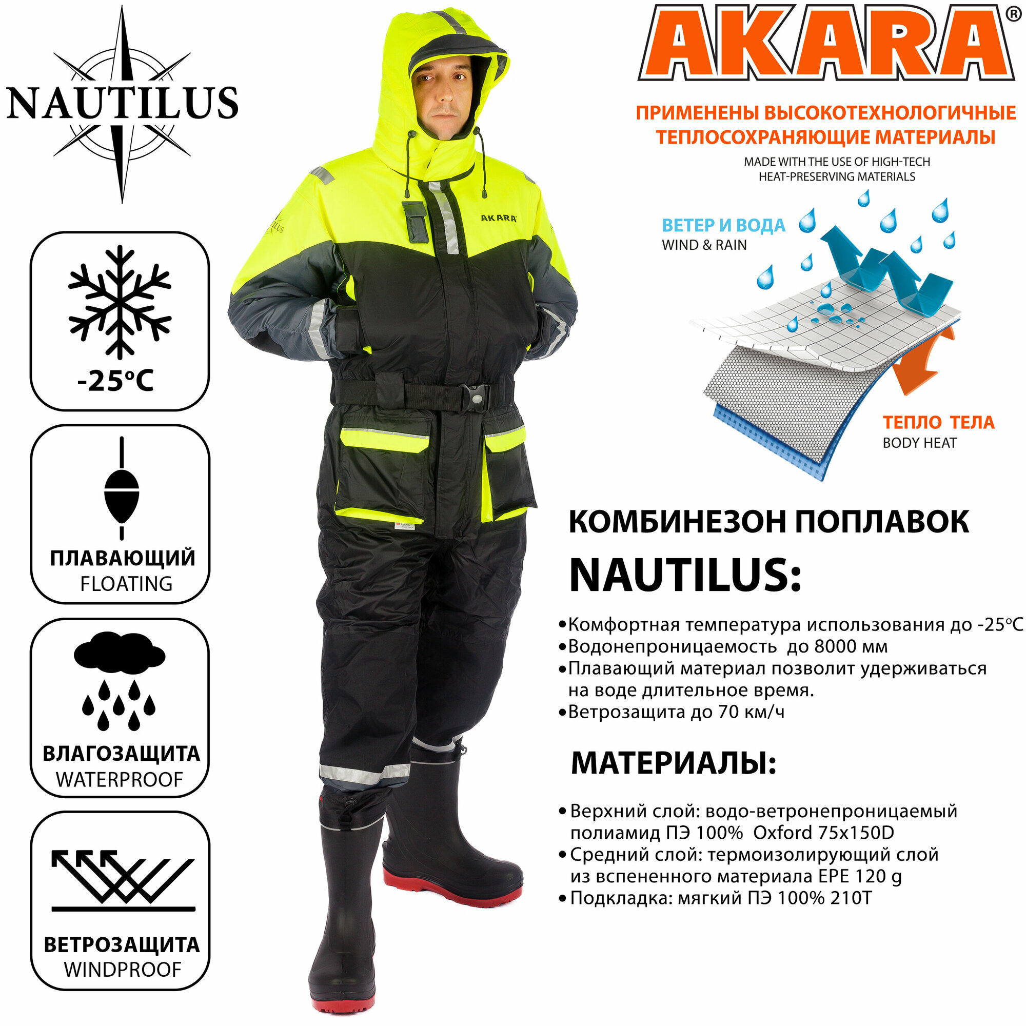 Комбинезон зим. Akara Nautilus поплавок -25С M