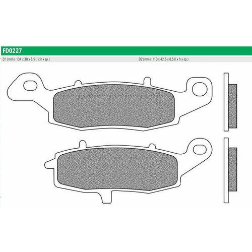 FD0227BT Тормозные колодки дисковые мото ROAD TOURING ORGANIC (FDB2049P) NEWFREN