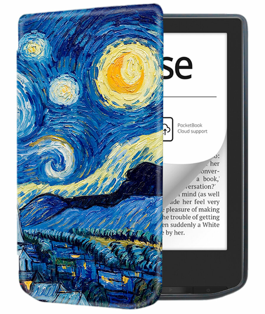 Электронная книга PocketBook 629 Verse серый с обложкой ReaderONE Van Gogh