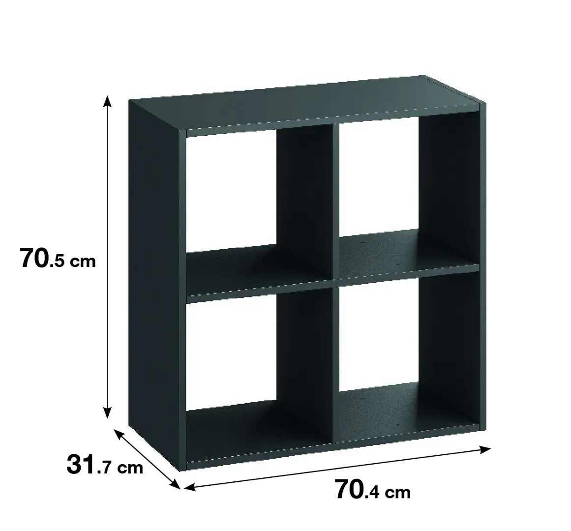 Стеллаж SPACEO KUB 4 секции 70x70x31.5 см ЛДСП цвет графит