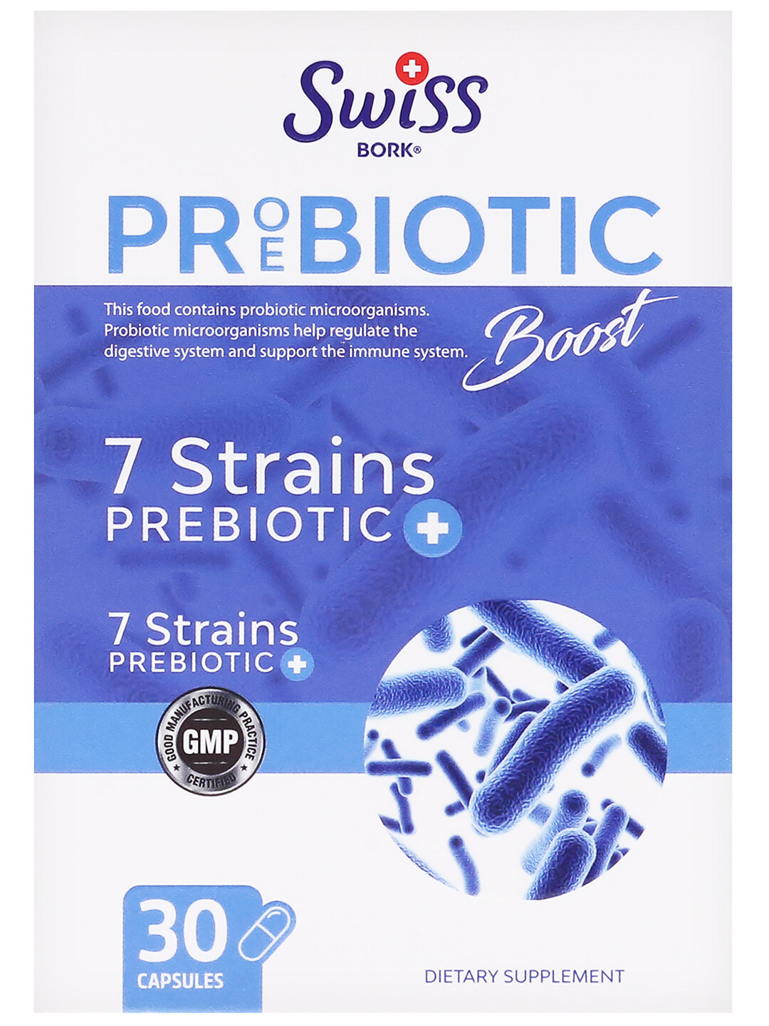 Пробиотики И Пребиотики SWISS BORK Proebiotic Boost Kapsul / SWISS BORK Пробиотики + пребиотики, 30 капсул