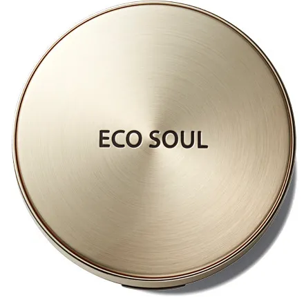 Пудра компактная золотая The Saem Eco Soul Luxury Gold Pact (21 Light Beige - светлый беж)