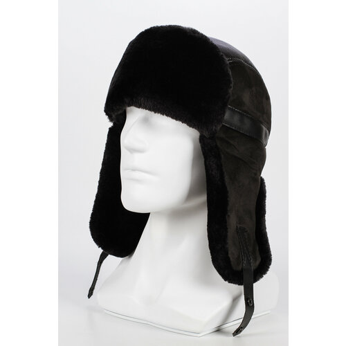 фото Шапка ушанка , размер 57, черный nwei
