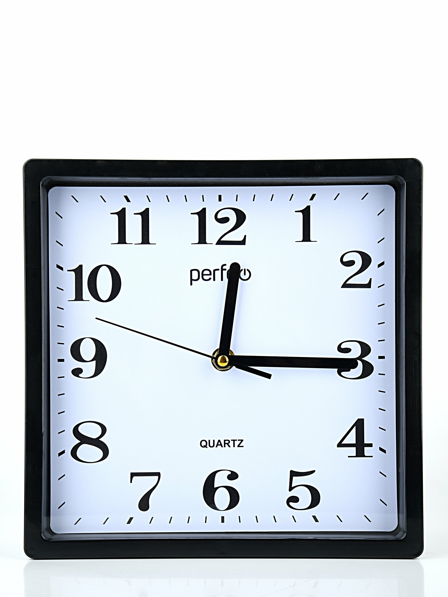 Настенные часы Perfeo "PF-WC-005", квадратные, 22 x 22 см, черные