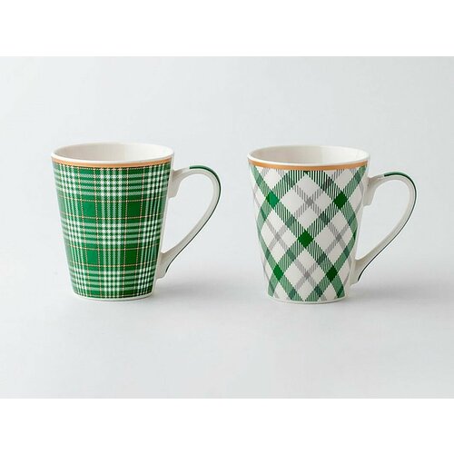 Набор фарфоровых кружек Сова Уют ф Конус зеленые 310 мл 2 шт 586₽