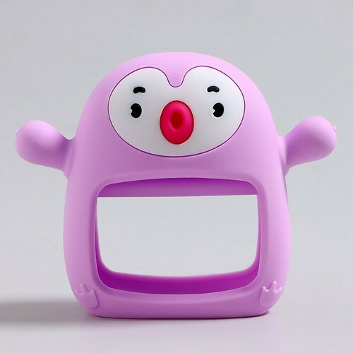Прорезыватель зубной в форме соска c ручкой Пингвиненок цвет фиолетовый 854₽