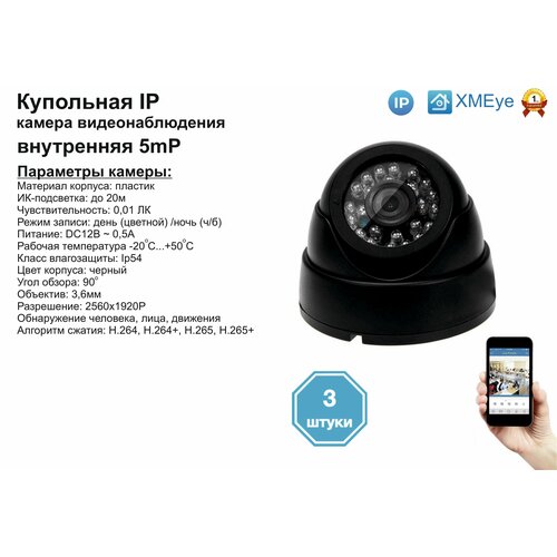 3шт DVB300IP5MP Внутренняя IP камера 5мП с ИК до 20м 997000₽