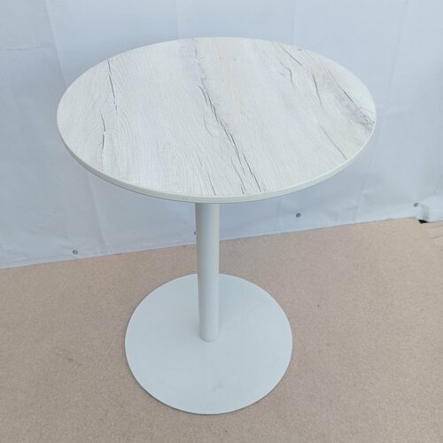 Стол кухонный канадский ДУБ D 60 СМ ( центральное подстолье белое ) - Для кафе, бара , гостиной