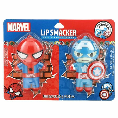 Lip Smacker, Marvel, бальзам для губ, 2 шт. в упаковке, 4 г