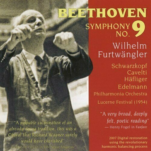BEETHOVEN L van Symphony No 9 Choral Schwarzkopf Cavelti Haefliger Edelmann Philharmonia Orchestra Furtwangler 1954 1 CD 8549₽