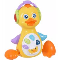 Описание;
Каталка музыкальная Утёнок-меломан. Музыкальная игрушка Утёнок включается с помощью кнопки – переключателя на спинке, которая имеет  ...