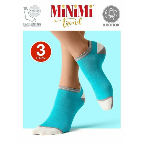 фото Носки minimi, 3 пары, размер 35-38, бирюзовый