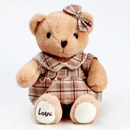 Мягкая игрушка «Медведь» с бантом и сердцем, 39 см, цвет бежевый