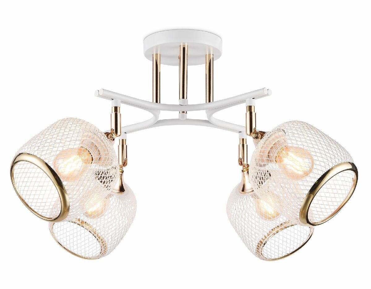 Потолочная люстра Ambrella Light Loft TR80175, Накаливания, E27, Металл/Белый, Металл/Белый, Минимализм, На кухню, На потолок, Цилиндр, Китай