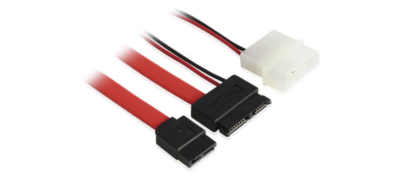 Переходник SATA + Molex на Slimline SATA адаптер для ПК интерфейсный кабель SATA 0.5 м