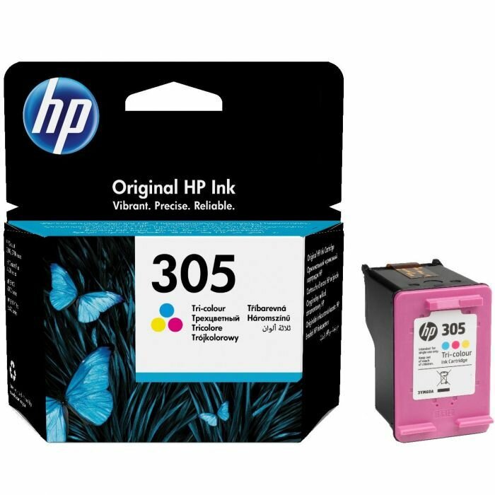 Картридж HP 305 Tri-color (3YM60AE), струйный, голубой, пурпурный, желтый