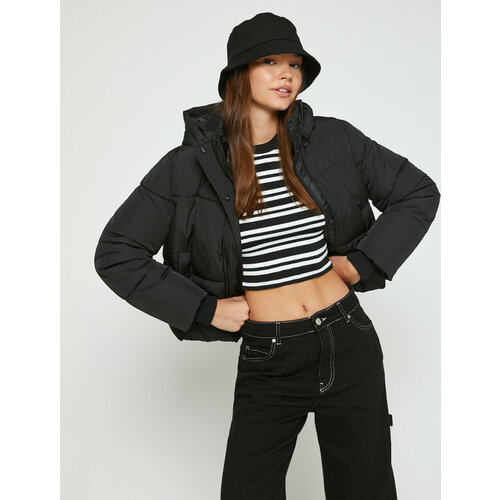 фото Куртка koton, размер 34, черный