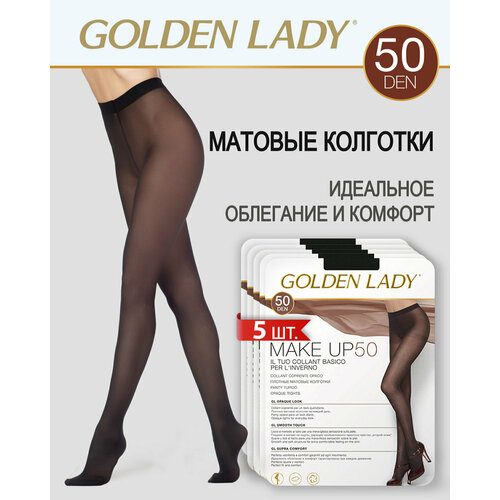 Колготки Golden Lady, 50 den, 5 шт., размер 4, черный колготки golden lady make up 70 цвет nero черный размер 2