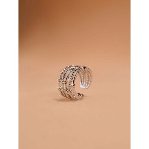 регулируемое кольцо унисекс в форме руки объятие Кольцо Кольцо Харизма регулируемое в серебре, кристалл, безразмерное, серебряный