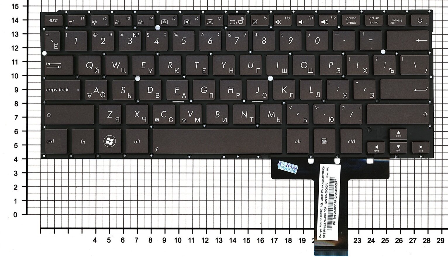 Клавиатура для ноутбука Asus UX32A черная