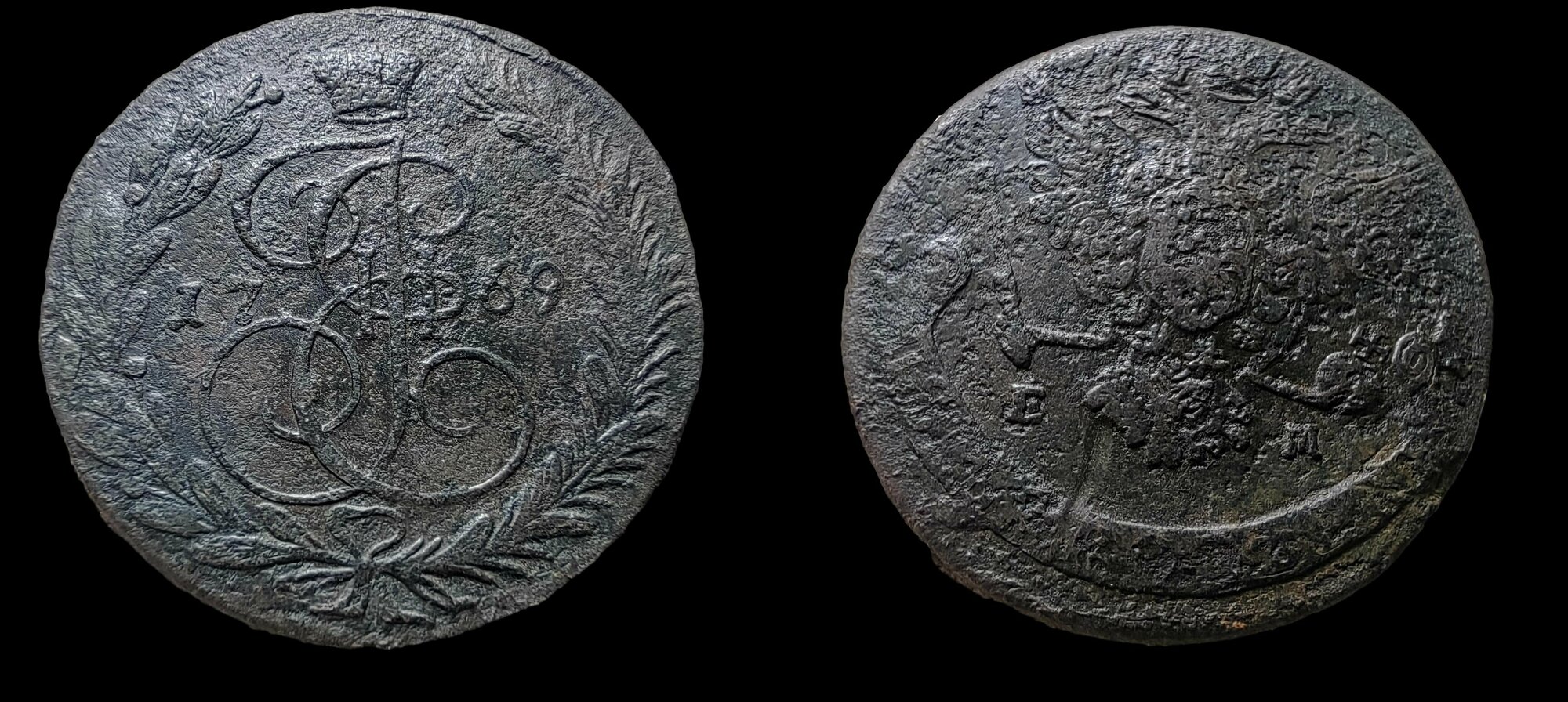 5 копеек 1769 ЕМ Монета Екатерины 2ой