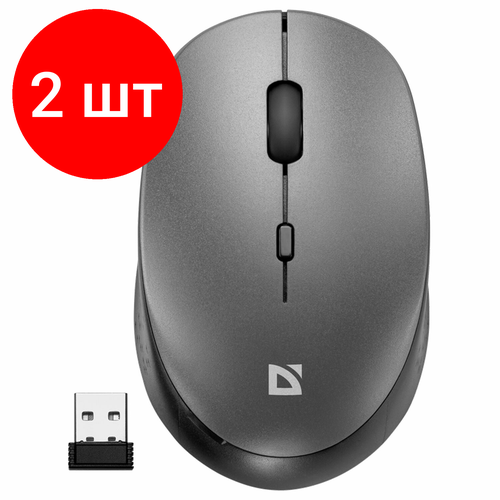 Комплект 2 шт Мышь беспроводная DEFENDER Auris MB-027 USB 3 кнопки1 колесо-кнопка оптическая с 52029 194600₽