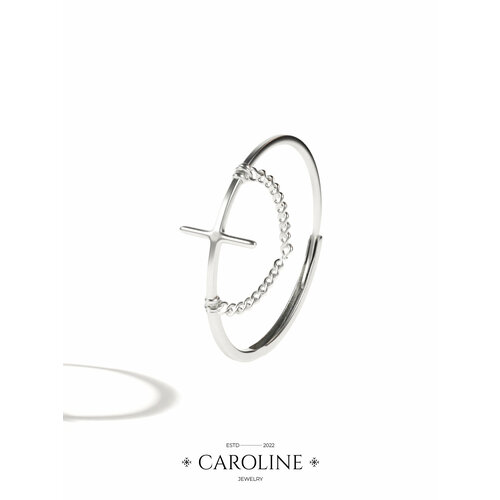 фото Кольцо caroline jewelry, безразмерное, серебряный