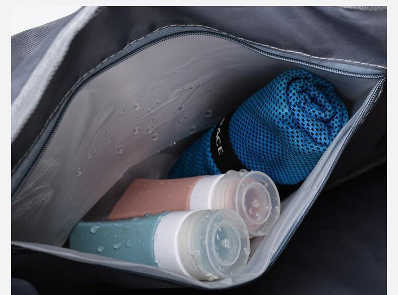 сумка спортивная, сумка дорожная , влагостойкая, синяя - фотография № 5