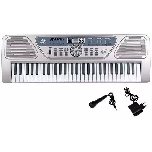 WB ES Синтезатор MQ-5416WB с микрофоном, 54кл, от сети, в/к синтезатор on basic 54 клавиши белый