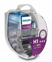 Лампа автомобильная галогенная Philips Vision Plus + 60% 12258VPS2 H1 55W P14,5s 2 шт.