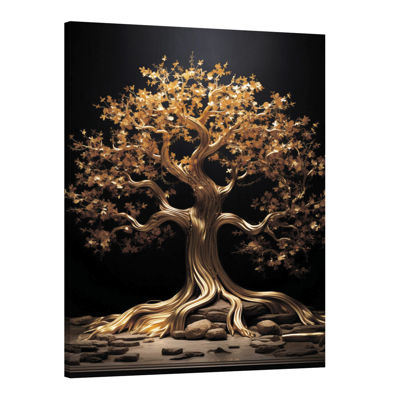 Интерьерная картина 50х70 "Скульптура Золотое дерево"