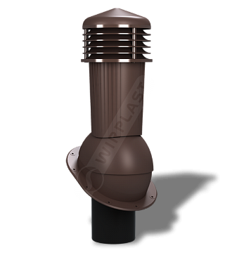 фото К88 Вентвыход WiroVent Plus для мягкой кровли неизолир. D125мм/H500мм, RAL 8017 коричневый
