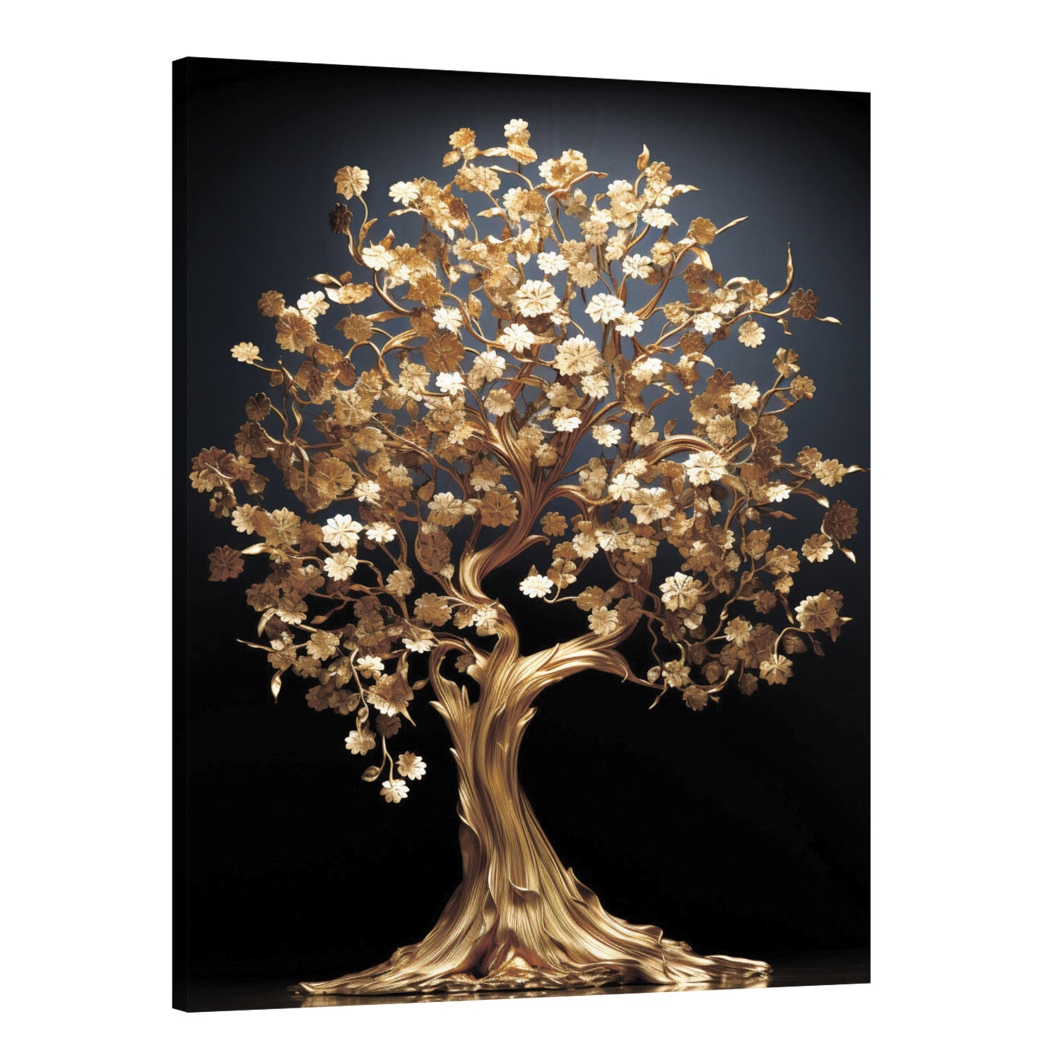 Интерьерная картина 50х70 "Скульптура Золотое дерево"