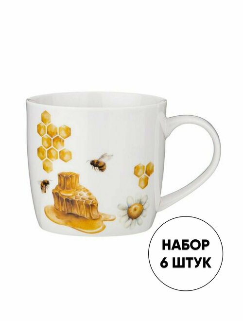 ДФЗ Кружка фарфоровая, 350МЛ, HONEY BEE , 6шт