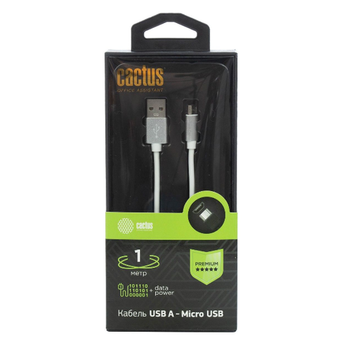 Cactus CS-USB. A. USB. MICRO-1 Кабель USB Type-C (m)-micro USB (m) 1м белый блистер