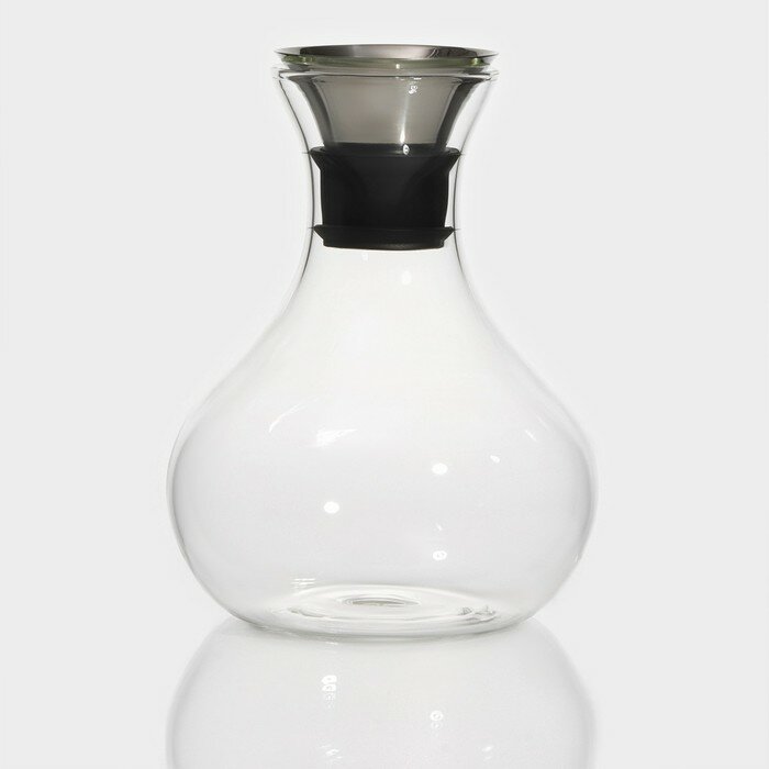 фото Декантер стеклянный с металлической крышкой Magistro «Богема», 1,5 л (комплект из 2 шт)