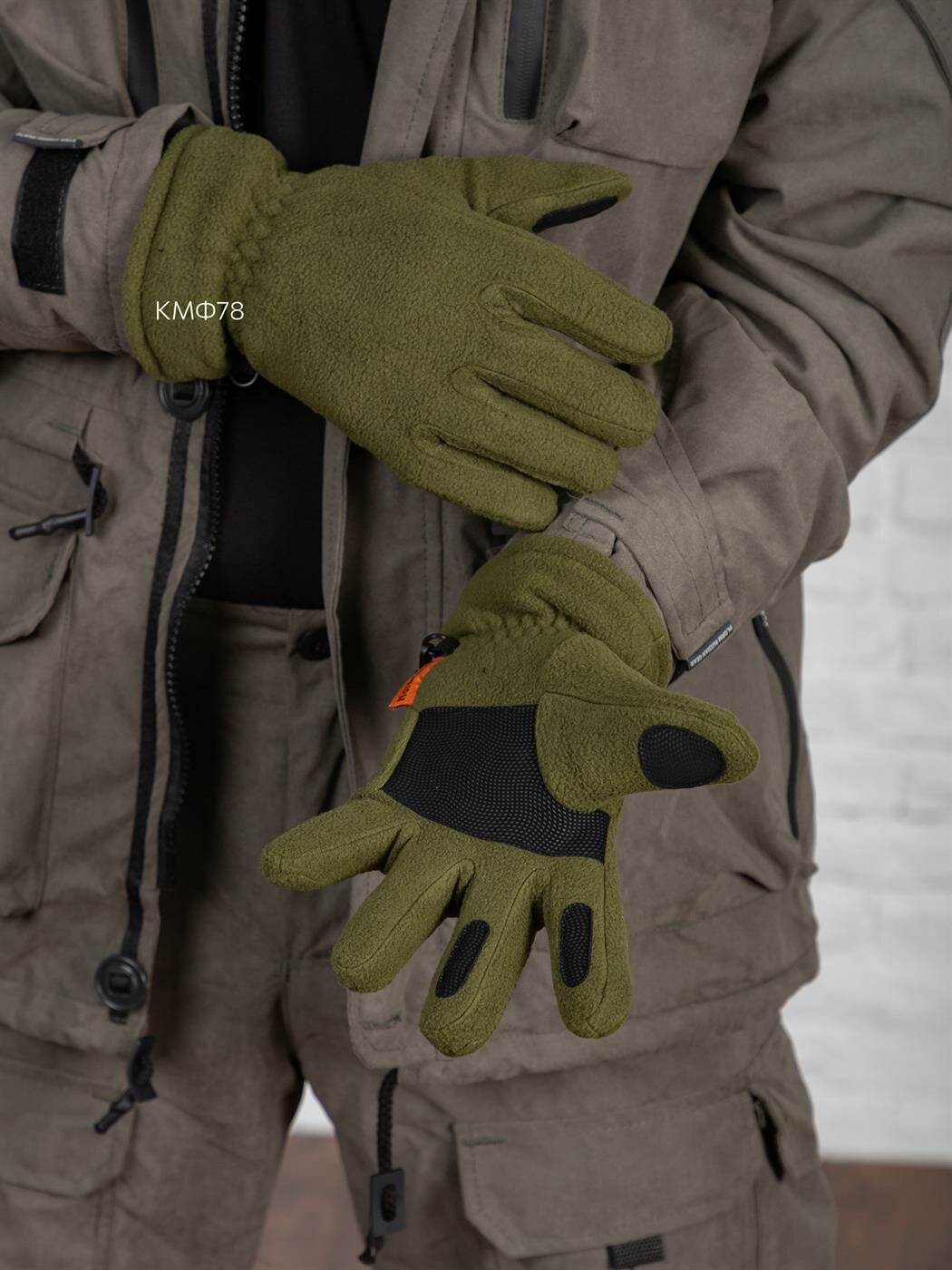 Зимние флисовые усиленные перчатки с утеплителем 