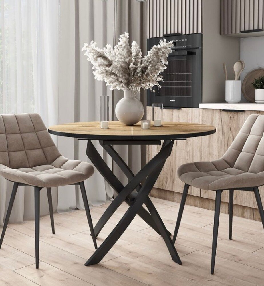 фото Стол кухонный раздвижной круглый лофт, стол обеденный