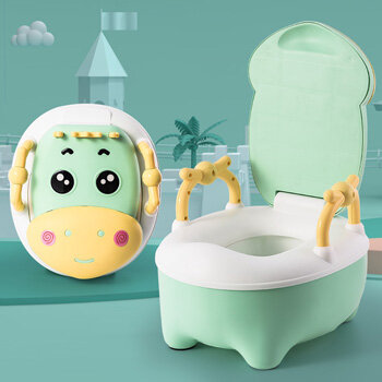 Детский горшок "Бычок", с спинкой, складной, зеленый, для путешествий
