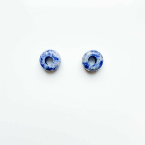 Серьги Strekoza Collection, содалит, размер/диаметр 10 мм, синий, серый