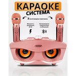 Караоке-система SDRD с двумя микрофонами для дома, розовая - изображение