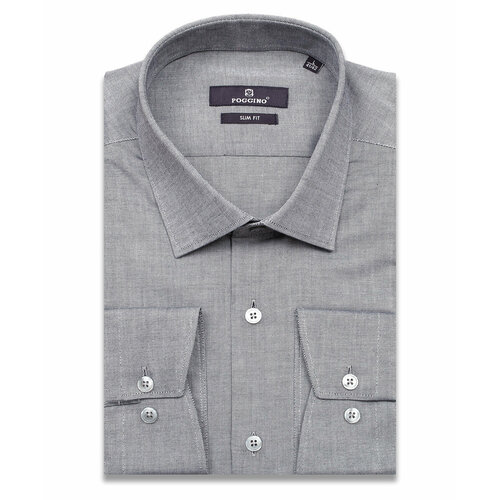 фото Рубашка poggino, размер s (37-38 cm.), серый