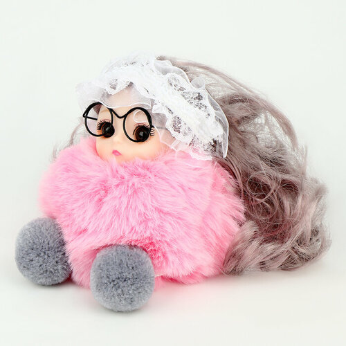 Мягкая игрушка «Куколка модница» на брелоке, 16 см, цвет розовый мягкая игрушка куколка модница на брелоке 16 см цвет розовый
