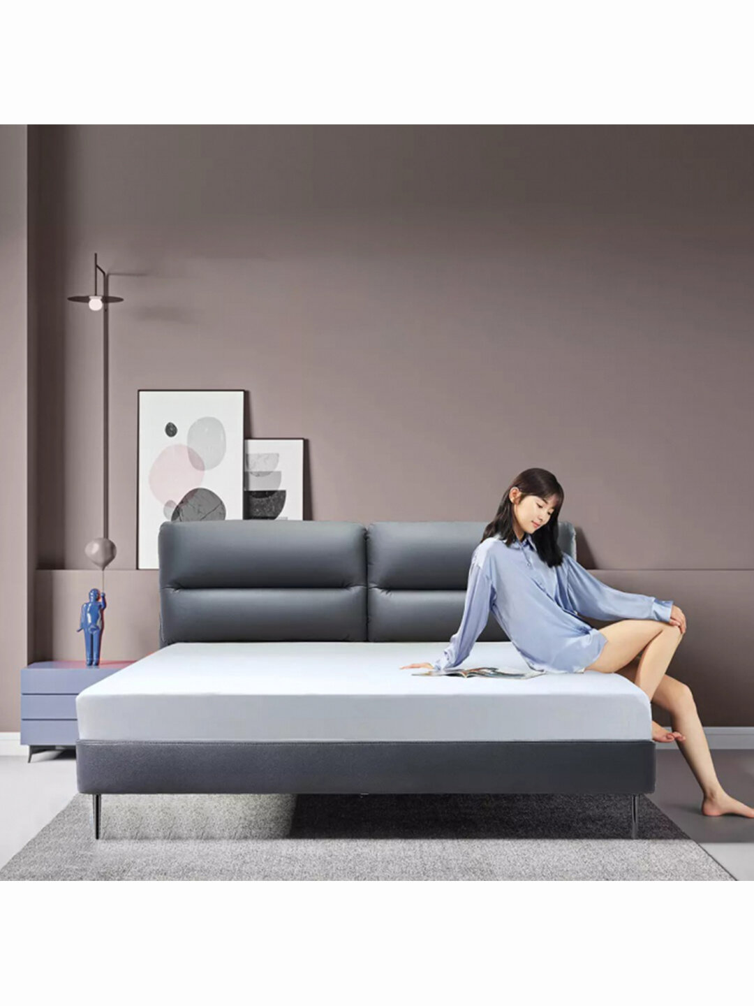 Двуспальная кровать Xiaomi 8H Time Leather Fashion Soft Bed 1.5m Ivory (JMP1)