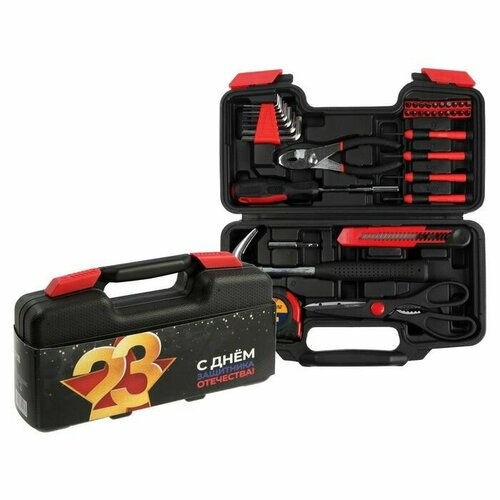 Набор инструментов в кейсе тундра 23 февраля в подарочной упаковке 39 предметов 2926₽